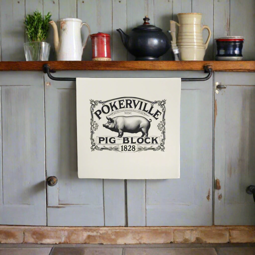 PIG BLOCK Cotton Tea Towel