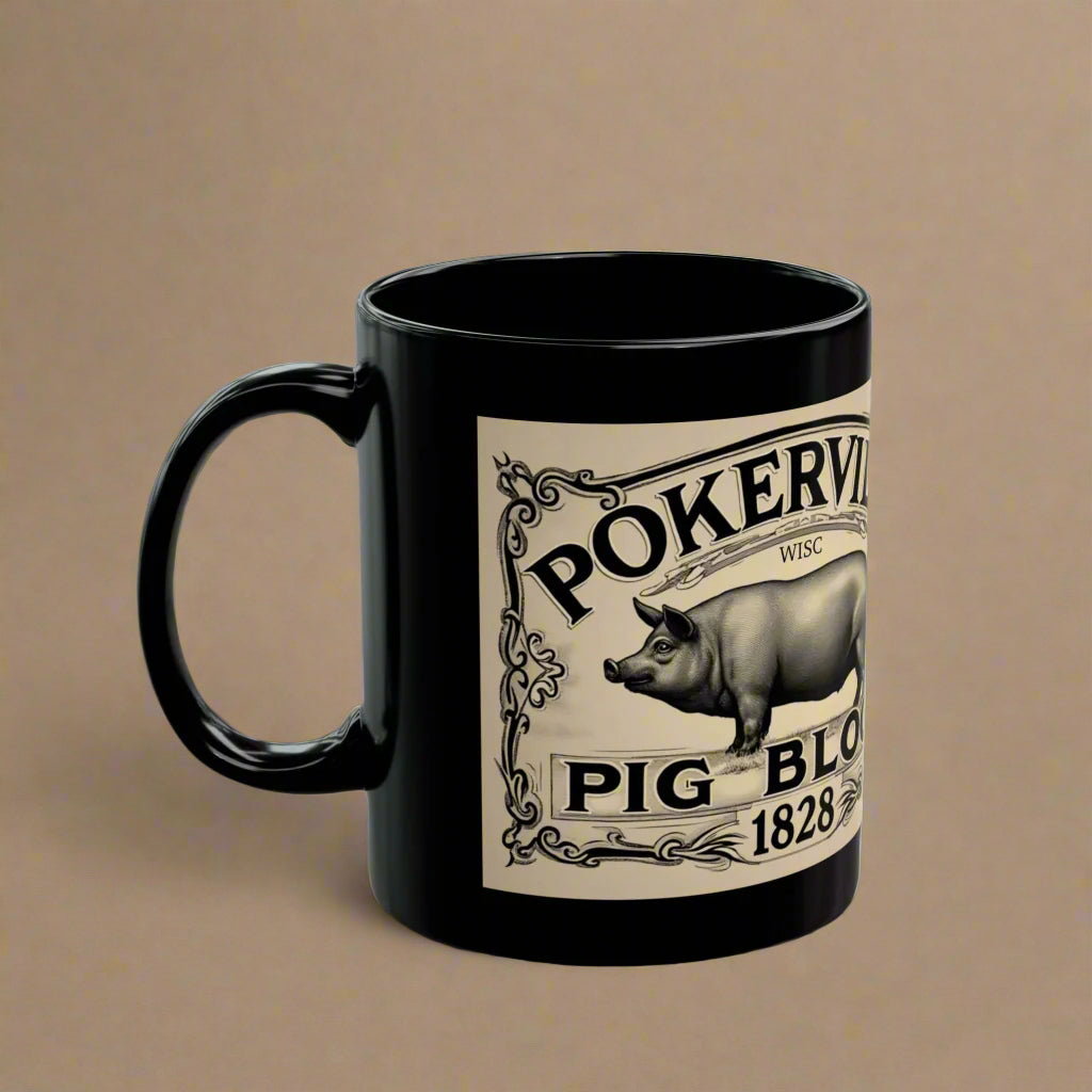 Black PIG BLOCK Mug 11oz