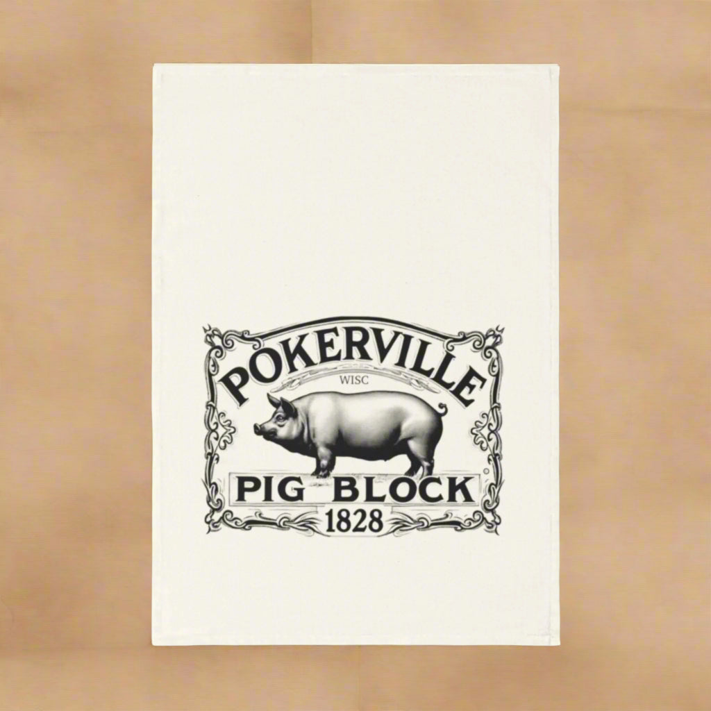 PIG BLOCK Cotton Tea Towel