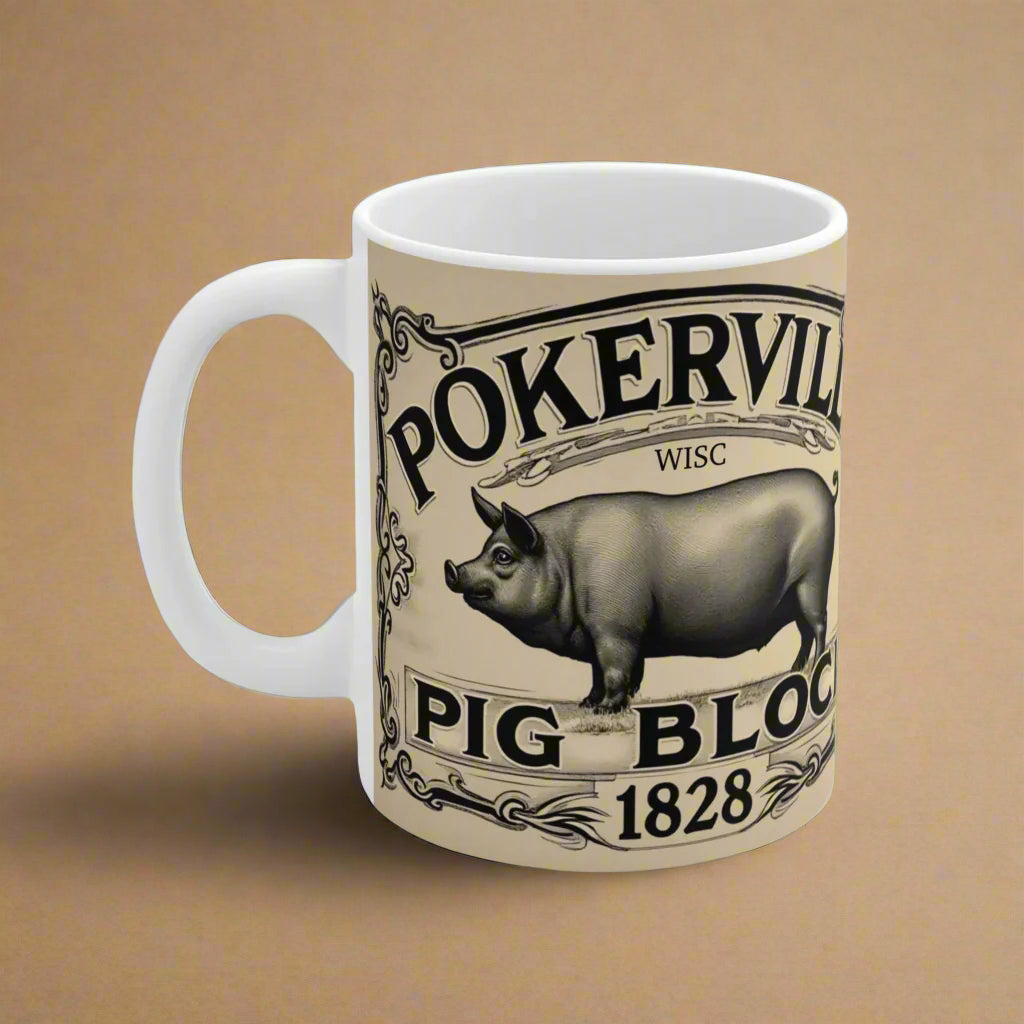 White PIG BLOCK Mug 11oz