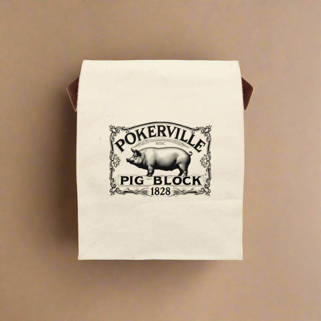 PIG BLOCK Canvas Lunch Bag