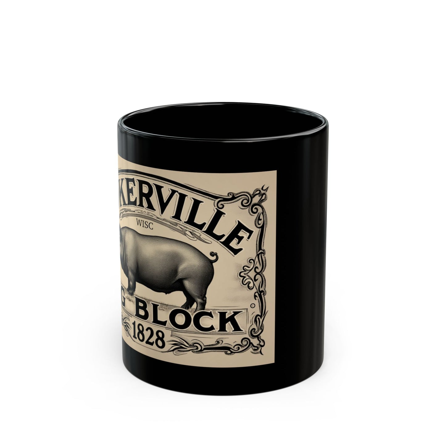 Black PIG BLOCK Mug 11oz